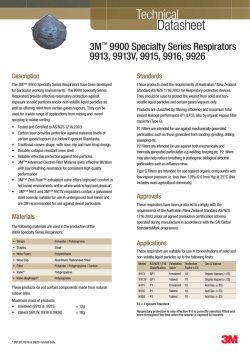 Tech Data Sheet 3M 9900 Series Disposable Respirators