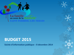 budget 2015 - Municipalité de Saint-Ferréol-les