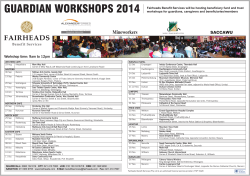 View full schedule for 2014 Guardian Workshops