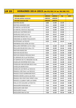 Fiche horaire ligne 20