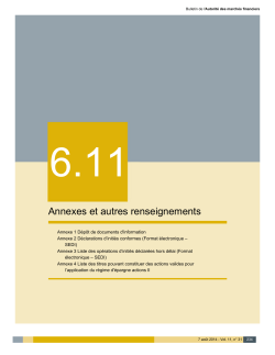 Annexes et autres renseignements - Autorité des marchés financiers