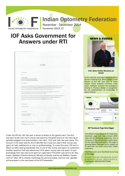 IOF Newsletter(Nov-Dec 2014) - Indian Optometry Federation