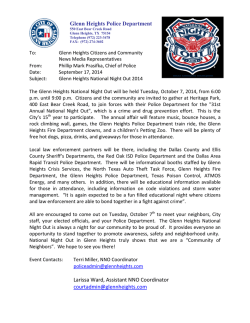 Glenn Heights Police Department Larissa Ward, Assistant NNO