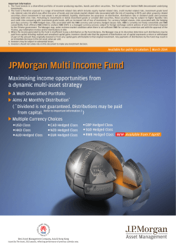 JPMorgan Multi Income Fund - JP Morgan Asset Management