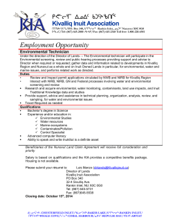 Employment Opportunity - Kivalliq Inuit Association