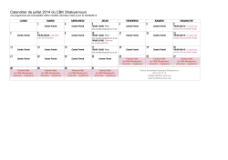 Calendrier de juillet 2014 du CBK Shakyamouni - Meditation