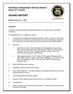 BOARD REPORT - Kaufman ISD