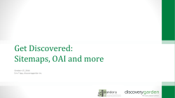 Get Discovered: Sitemaps, OAI and more
