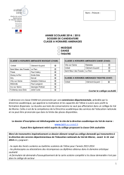 Dossier CHA - Rentrée 2014 - Inspection académique Val-de
