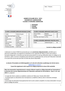 Dossier CHA - Rentrée 2014 - Inspection académique Val-de