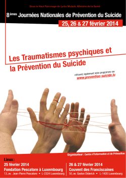 Brochure Journées Nationales de Prévention du Suicide 2014