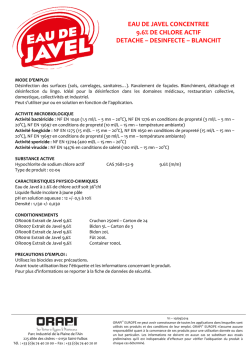 eau de javel concentree 9.6% de chlore actif detache &ndash; desinfecte