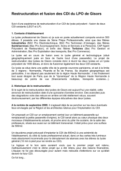 Restructuration et fusion des CDI du LPO de Gisors