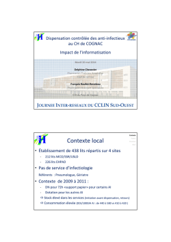 Dispensation contrôlée des antibiotiques au CH - CLIN Sud