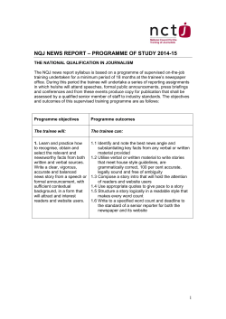 Level 5 NQJ News Report POS 2014-15