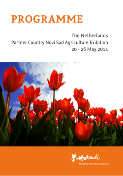 PROGRAMME - Netherlands Embassy in Belgrade, Serbia