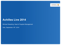 Agenda - Achilles Live 2014