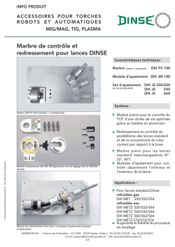 Fiche produit marbre de redressement PV 100 DINSE