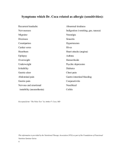 NTA &ndash; Food Allergy Coca Guide - Hawaii Naturopathic Retreat Center