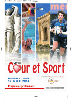 Programme Congrès "Coeur et Sport" - Cardiosport14