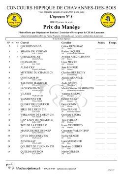 Prix du Man&egrave;ge - MesInscriptions.ch