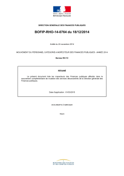 BOFIP-RHO-14-0764 du 18/12/2014