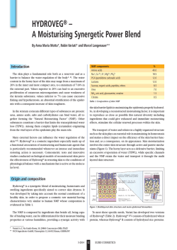 HYDROVEG&reg; &ndash; A Moisturising Synergetic Power Blend