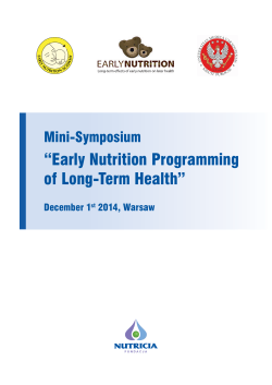 “Early Nutrition Programming of Long-Term Health”