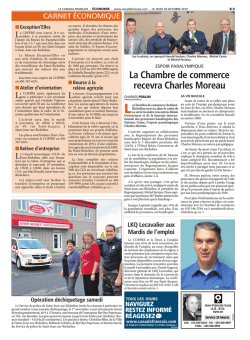 La Chambre de commerce recevra Charles Moreau
