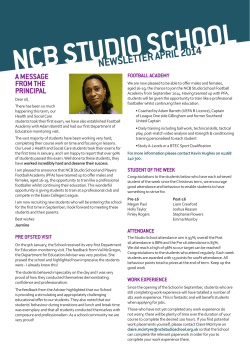 NEWSLETTER APRIL 2014