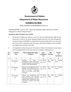 Government of Odisha Department of Water Resources