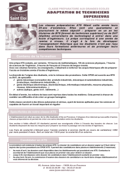 FICHE CPGE ATS - Lyc&eacute;e Saint Eloi