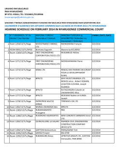 hearing schedule on february 2014 in nyarugenge