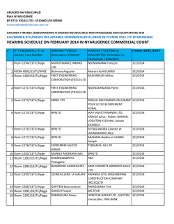 hearing schedule on february 2014 in nyarugenge