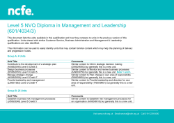 Level 5 NVQ Diploma in Management and Leadership (601
