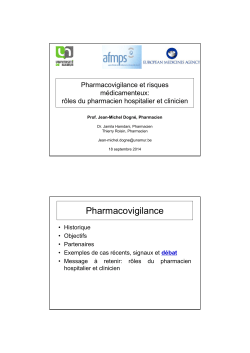 Pharmacovigilance - AFPHB Association Francophone Des