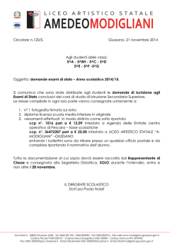 Domande Esami di Stato - Anno scolastico 2014/15
