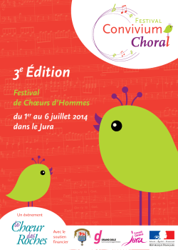 Brochure Festival Convivium 2014 (Choeur des Roches)