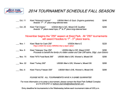 2014 Kiest Fall Tournament Schedule