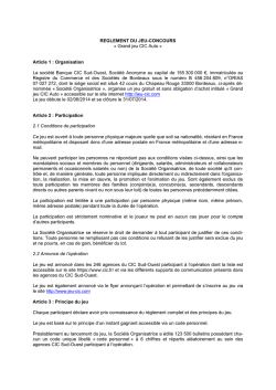Réglement - Grand Jeu CIC Auto