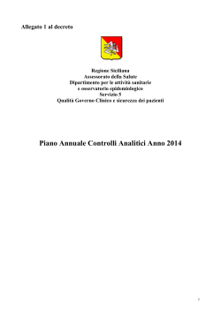 Piano Annuale Controlli Analitici (PACA) 2014