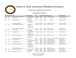 SON Spring 2015 Schedule of Classes