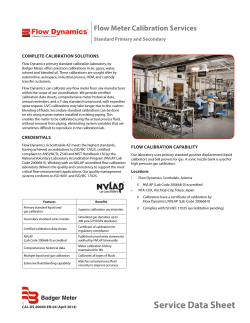 Flow Dynamics calibration services