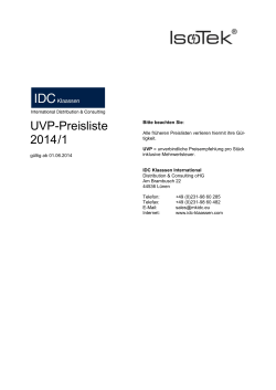 UVP-Preisliste 2014/1