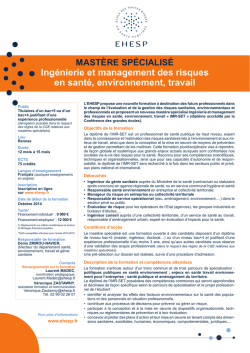 Ing&eacute;nierie et management des risques en sant&eacute; - IMR-SET