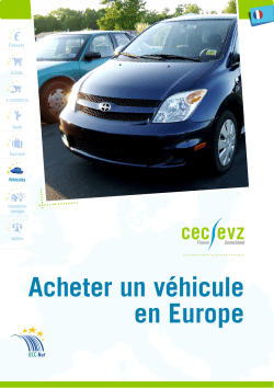 Brochure : Acheter un véhicule en Europe