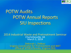 DEQ: Audits, Inspections and Annual Reports