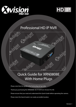 Professional HD IP NVR Quick Guide for XRN0808E With
