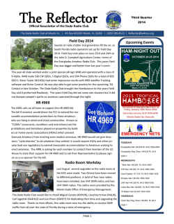 Upcoming Events Field Day 2014 HR 4969 Radio Room Workday