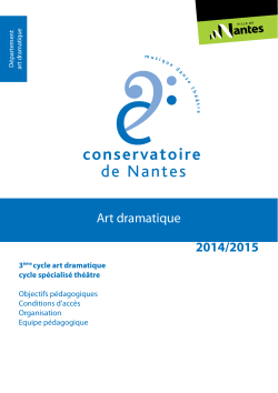 Art dramatique 2014/2015 - Conservatoire de Nantes